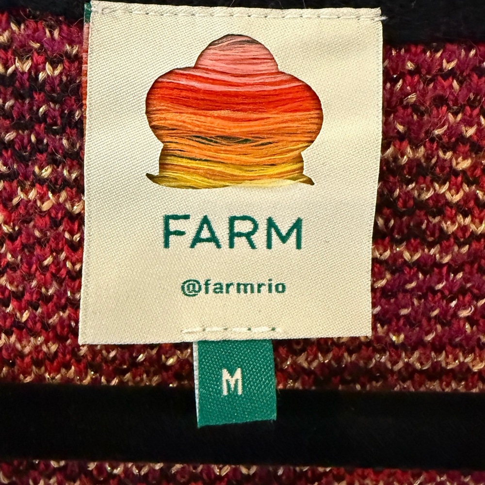 NWOT Farm Rio Shiny Chita Knit Cardigan - Picture 6 of 8